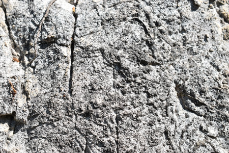 Limestone rock face, light color, sedimentary rock. In the mountains of the Simbruini Mountains...