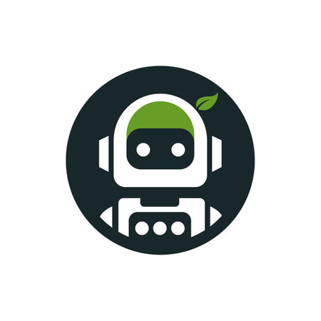 Eco-Friendly robot with leaf icon. Flat vector related icon for web and mobile applicationsのイラスト素材