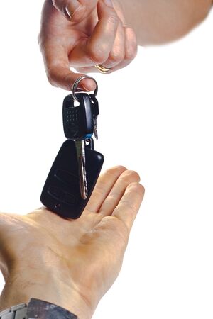 Key in woman handの写真素材