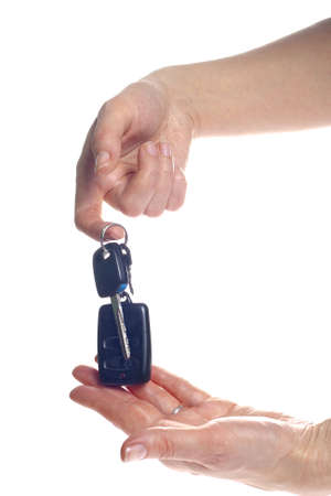 Key in woman handの写真素材