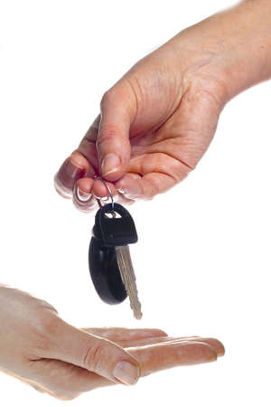 Key in woman handの写真素材