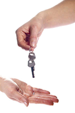 Key in woman handの写真素材