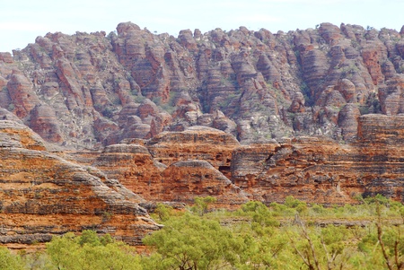 Beautiful outback landscape of bee-hive shaped rock formations in Bungle Bungles or Purnululu National Park in Western Australiaの写真素材