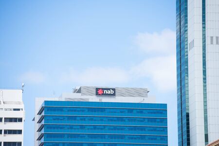 Perth, Western Australia - February 21, 2017: Office building of NAB Bank, with regional headquarter in Perth, Western Australia.のeditorial素材