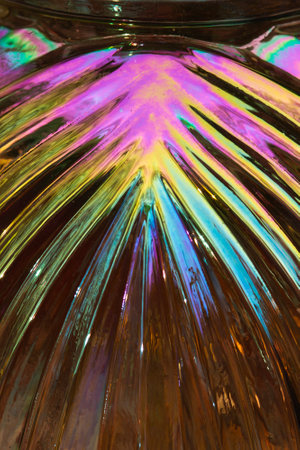 Closeup of a lantern in a Polish cemetry, holographic effect with a rainbow, background image.の写真素材
