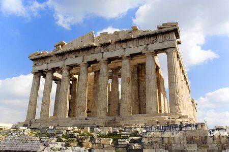 The Ancient Parthenon, Athens, Greece, blue skyの写真素材