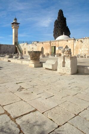 Al Aqsa Mosque, on the Temple Mount in Jerusalem, facing Southwestの写真素材