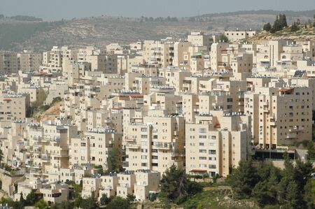 Hillside homes near the old city of Jerusalem, Israelの写真素材