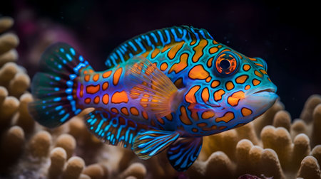 Beautiful colorful tropical fish in the sea. Underwater world.の素材
