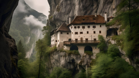 Bled in Slovenia, Europe. Bled is a famous Slovenian tourist attraction.の素材