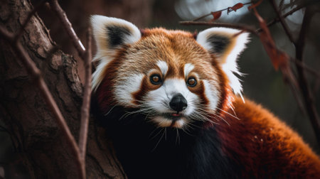 Red panda (Ailurus fulgens) in the forestの素材
