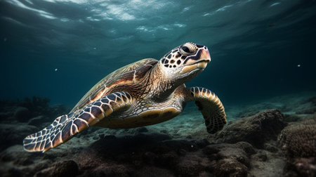 Hawaiian Green Sea Turtle (Chelonia mydas)の素材