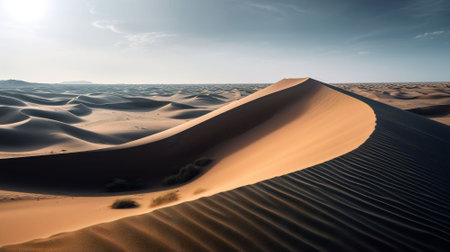 Desert sand dunes in the morning light, Sahara desert, Moroccoの素材