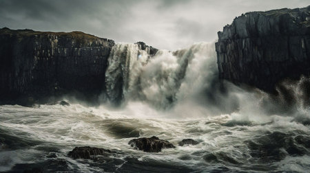 Gullfoss waterfall, Iceland, Europeの素材