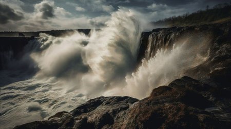 Gullfoss waterfall in Iceland, Europe. Toned.の素材