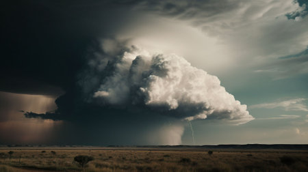Storm in the Okavango Delta - Moremi National Park, Botswanaの素材