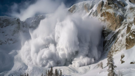 avalanche in the mountainsの素材
