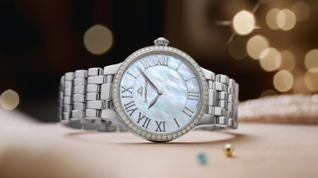 Wrist watch on the table. Selective focus.の素材