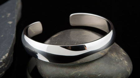 Silver wedding rings on a black background close-up. jeweleryの素材