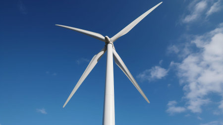 Wind turbines for electric power production, Zaragoza Province, Aragon, Spain.の素材