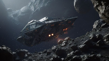 AI generated of space ship. High resolution image gallery.の素材