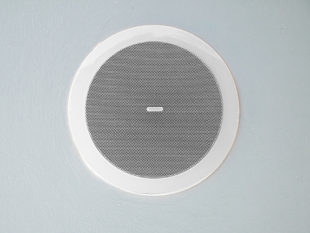 close up of ceiling speakerの写真素材