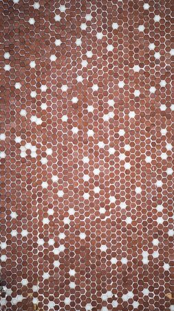 Background of a vintage ceramic mosaic of red color, Turkey