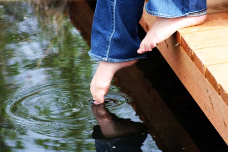 Foot in waterの写真素材