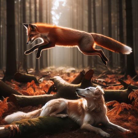 Visualisation of the expression; "The quick brown fox jumps over the lazy dog".の素材