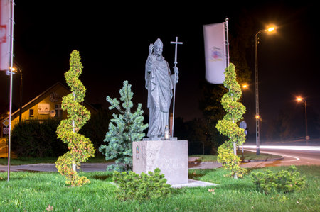 GDANSK, POLAND - OCTOBER 15, 2016: Monument of St. Adalbert of Prague (in Chech known as Vojtech)のeditorial素材