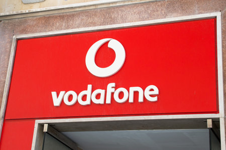 Valletta, Malta - May 9, 2017: Logo of Vodafone.
