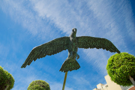 Rabat, Malta - May 8, 2017: Bird sculpture near Victoria flying stop at Gozo Island.のeditorial素材