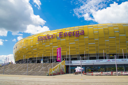 Gdansk, Poland - June 14, 2017: Football stadium Energa in Gdansk built for Euro 2012 in Poland and Ukraine.のeditorial素材
