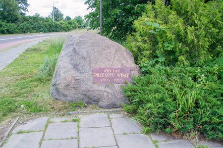 Gdansk, Poland - June 17, 2017: Monument to the 100th Anniversary of the ditch over the Vistula Riverのeditorial素材