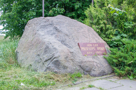 Gdansk, Poland - June 17, 2017: Monument to the 100th Anniversary of the ditch over the Vistula Riverのeditorial素材