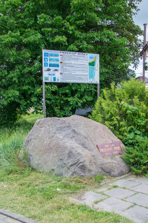 Gdansk, Poland - June 17, 2017: Monument to the 100th Anniversary of the ditch over the Vistula Riverのeditorial素材
