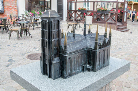 Gdansk, Poland - June 27, 2017: Scale model of St. Petersburg, Poland. Mary's Church for blind people.のeditorial素材