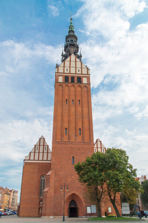 Elblag, Poland - September 9, 2017: St. Nicholas Gothic church in Elblag.のeditorial素材