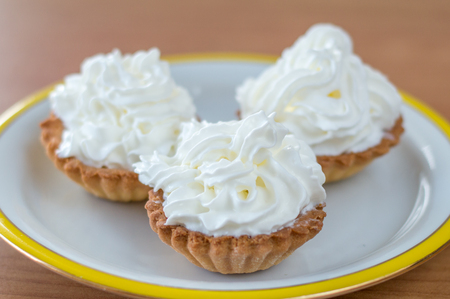 Homemade Polish cupcake cake with whipped cream.の写真素材
