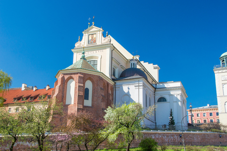 View of the Roman Catholic church of Saint Anne in Warsaw, Poland.の写真素材
