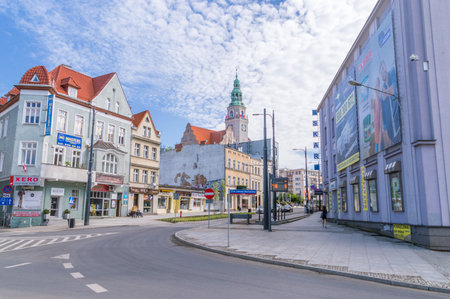 Olsztyn, Poland - May 1, 2018: November 11 (Polish: November 11) street in city center of Olsztyn.のeditorial素材