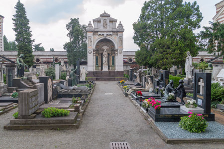 Milan, Italy - May 29, 2018: Cimitero Monumentale di Milano.のeditorial素材