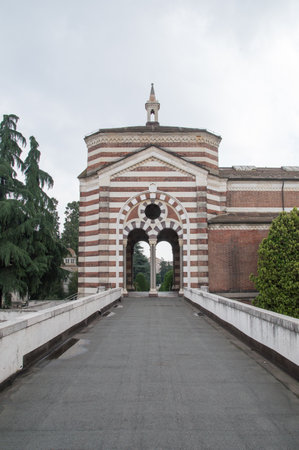 Milan, Italy - May 29, 2018: Building at Cimitero Monumentale di Milano.のeditorial素材