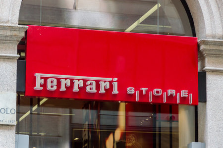 Milan, Italy - May 29, 2018: Ferrari store in Milan.