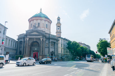 Bergamo, Italy - May 30, 2018: Church Santa Maria Immacolata delle Grazie in Bergamo.のeditorial素材