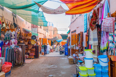 Marrakech, Morocco - June 3, 2018: Souq of Marrakesh.のeditorial素材