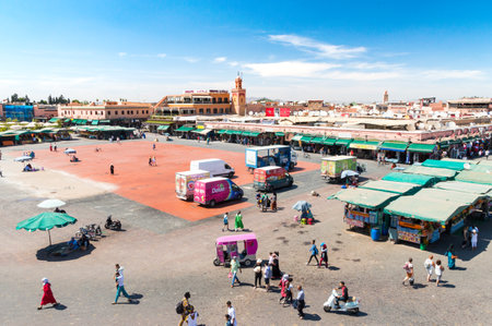 Marrakech, Morocco - June 4, 2018: Jamaa el Fna square.のeditorial素材
