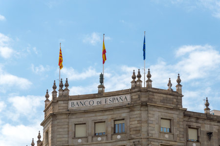 Barcelona, Spain - June 7, 2018: Bank of Spain (Banco de Espana).のeditorial素材
