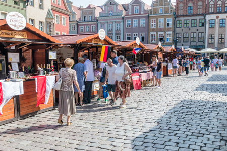 Poznan, Poland - August 19, 2018: The Polish Festival of Good Taste in the Old Town in Poznan, Poland.のeditorial素材
