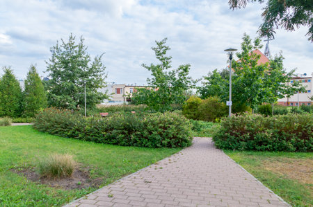 Pruszcz Gdanski, Poland - August 29, 2018: Square of blessed Roman Catholic priest Jerzy Popieluszko.のeditorial素材